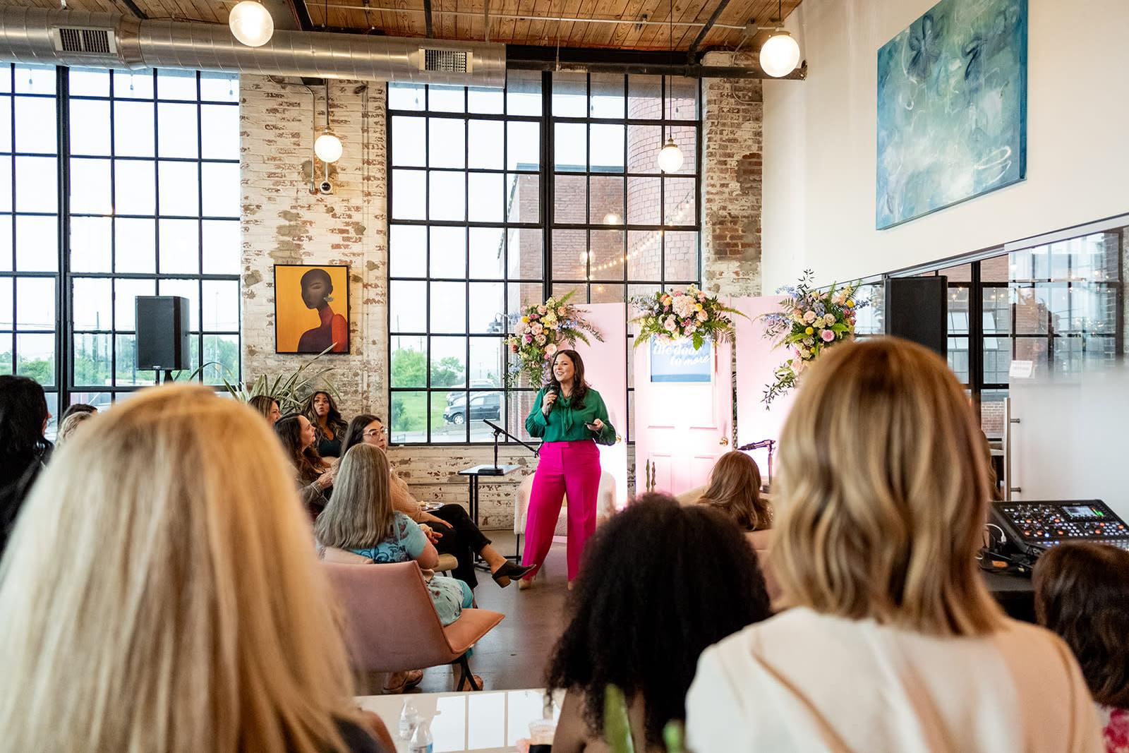 Speaker addressing audience at a Memphis event planning workshop