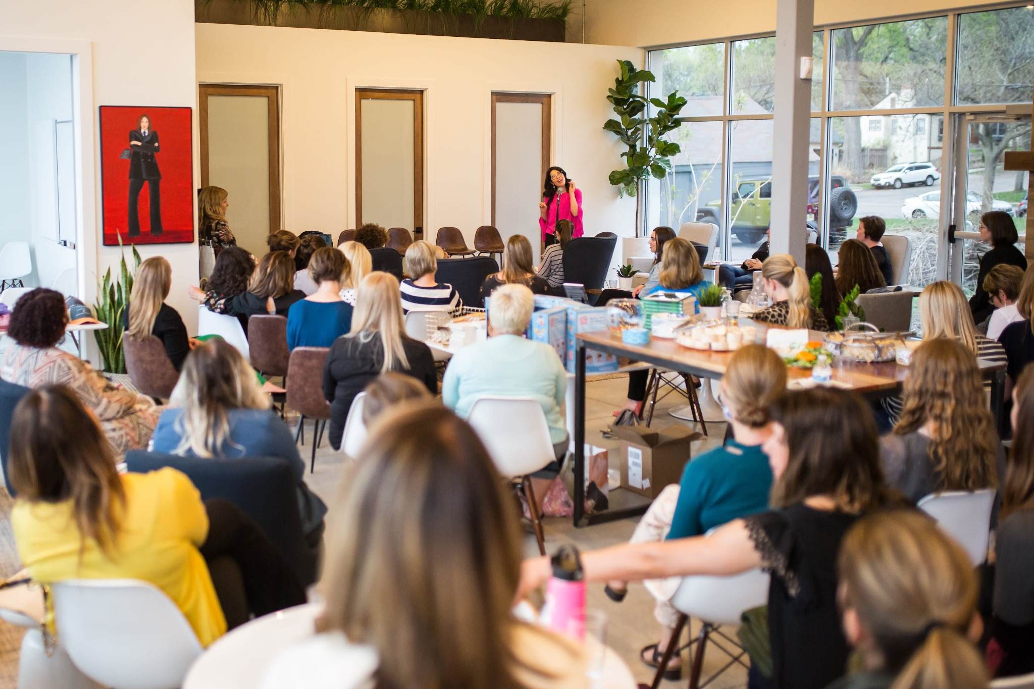 Event planner in Minnesota walking a couple through venue and design options