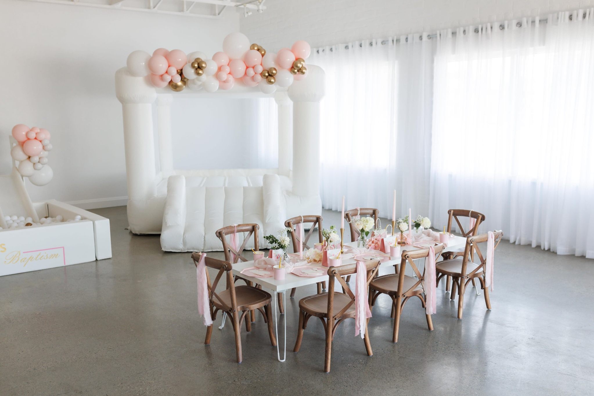Festive party setup with balloons by event planners in Utah