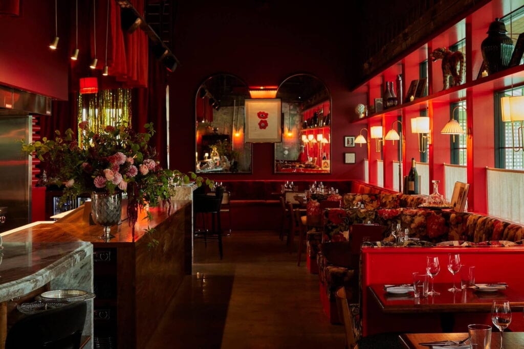 Interior image of the dining room at Fancypants