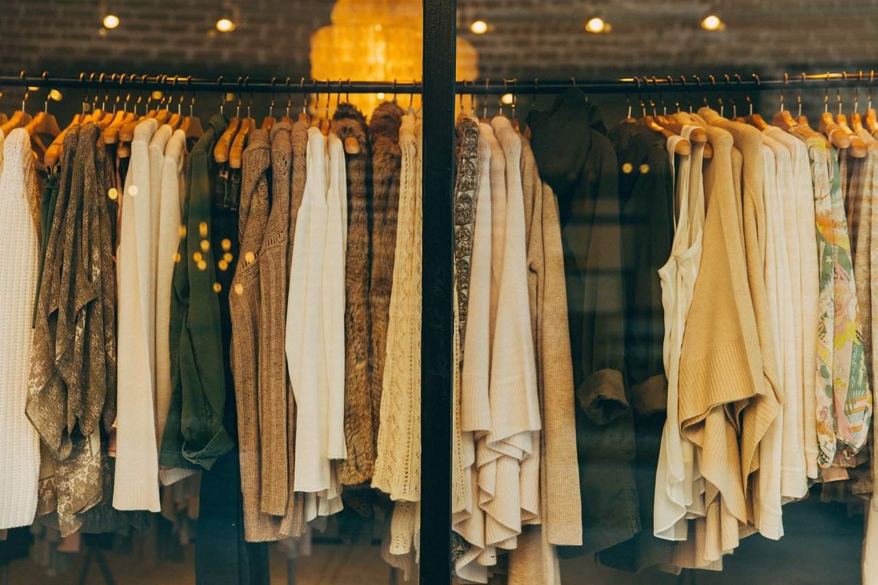 clothing in store window
