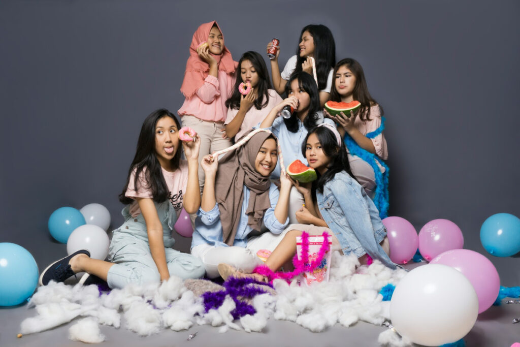 group of women posing for a photo