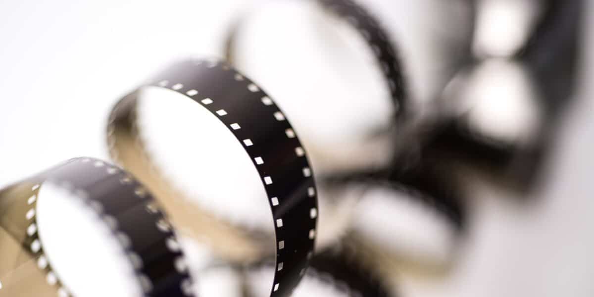 celluloid from film reel