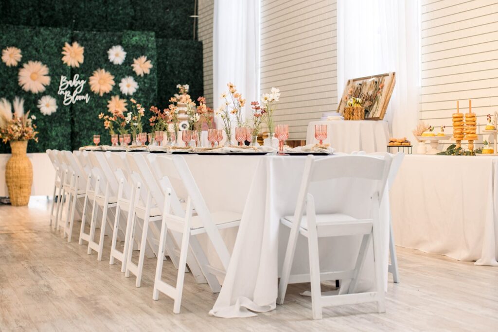 floral themed gender reveal party