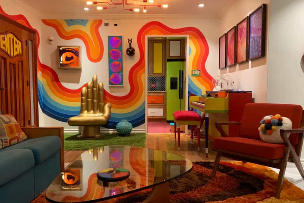 Psychedelic, 1970's Inspired, Super Colorful, Mid Century Modern, Artistic Home