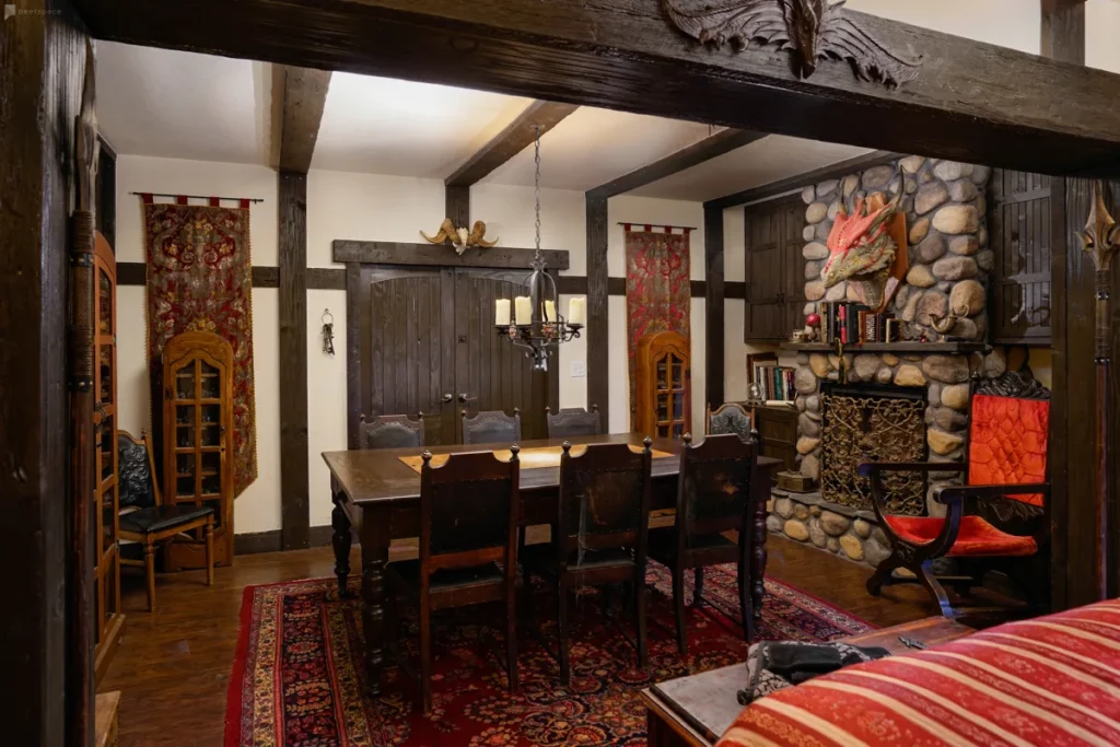 the red drake in with medieval decor