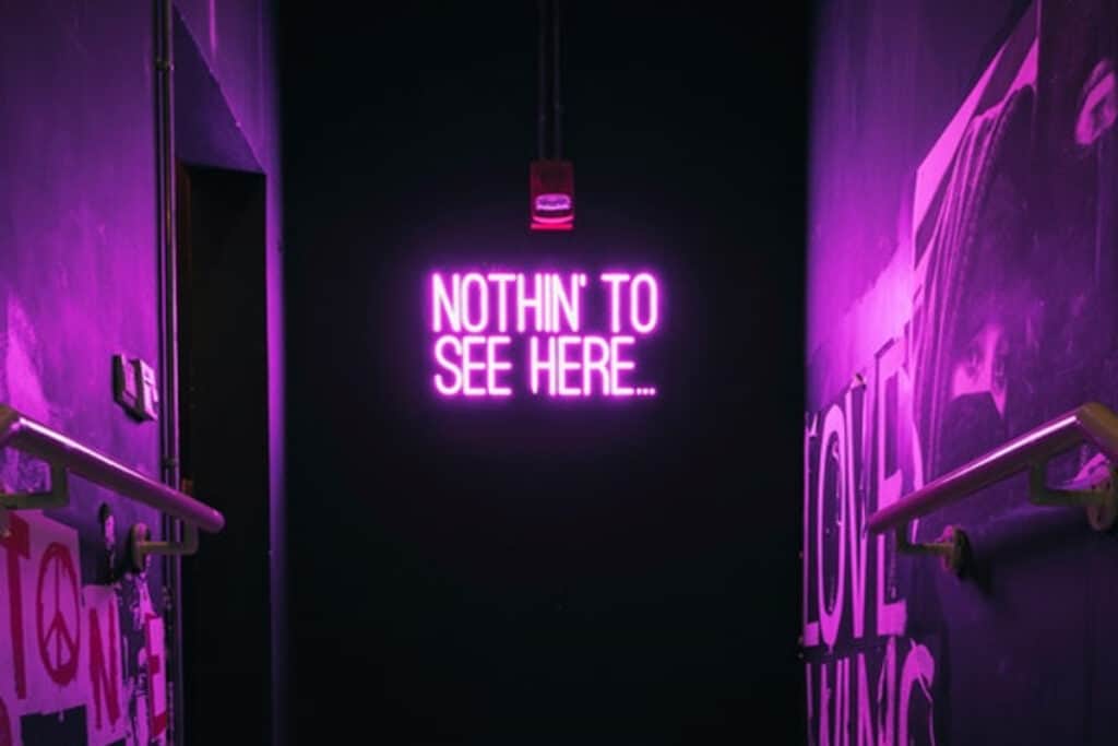 neon sign in venue