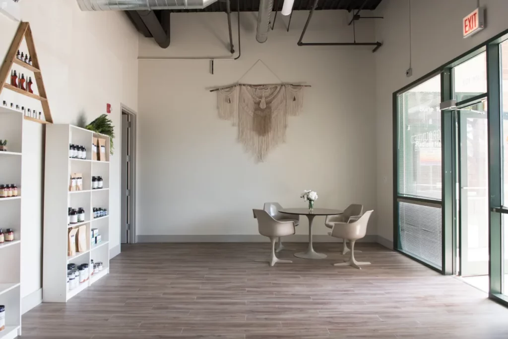 A bright and airy yoga studio near Chicago