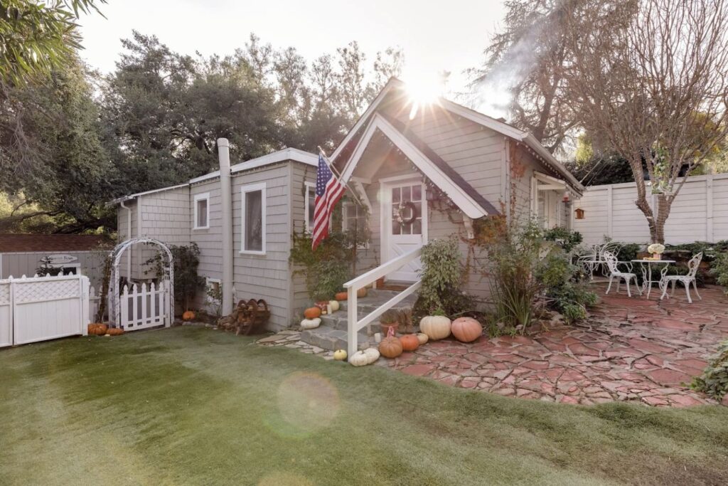 a home and backyard during fall