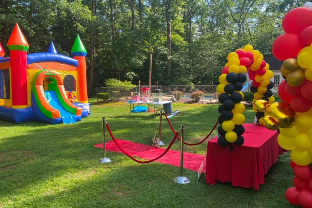 outdoor kid's party space backyard