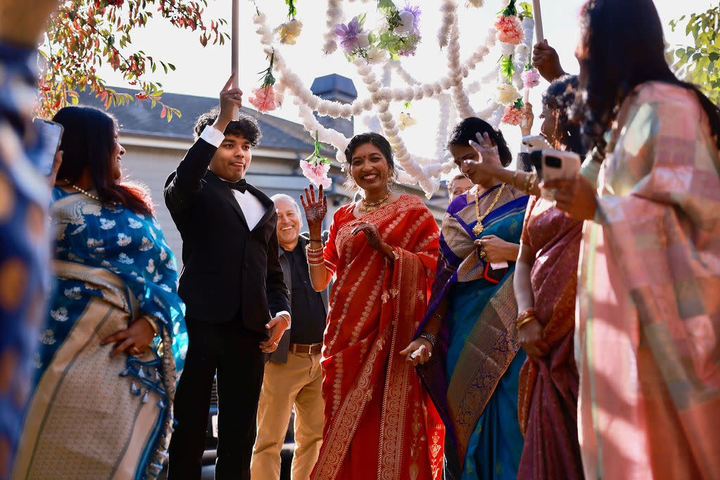 Colorful Indian wedding décor styled by a San Antonio wedding planner