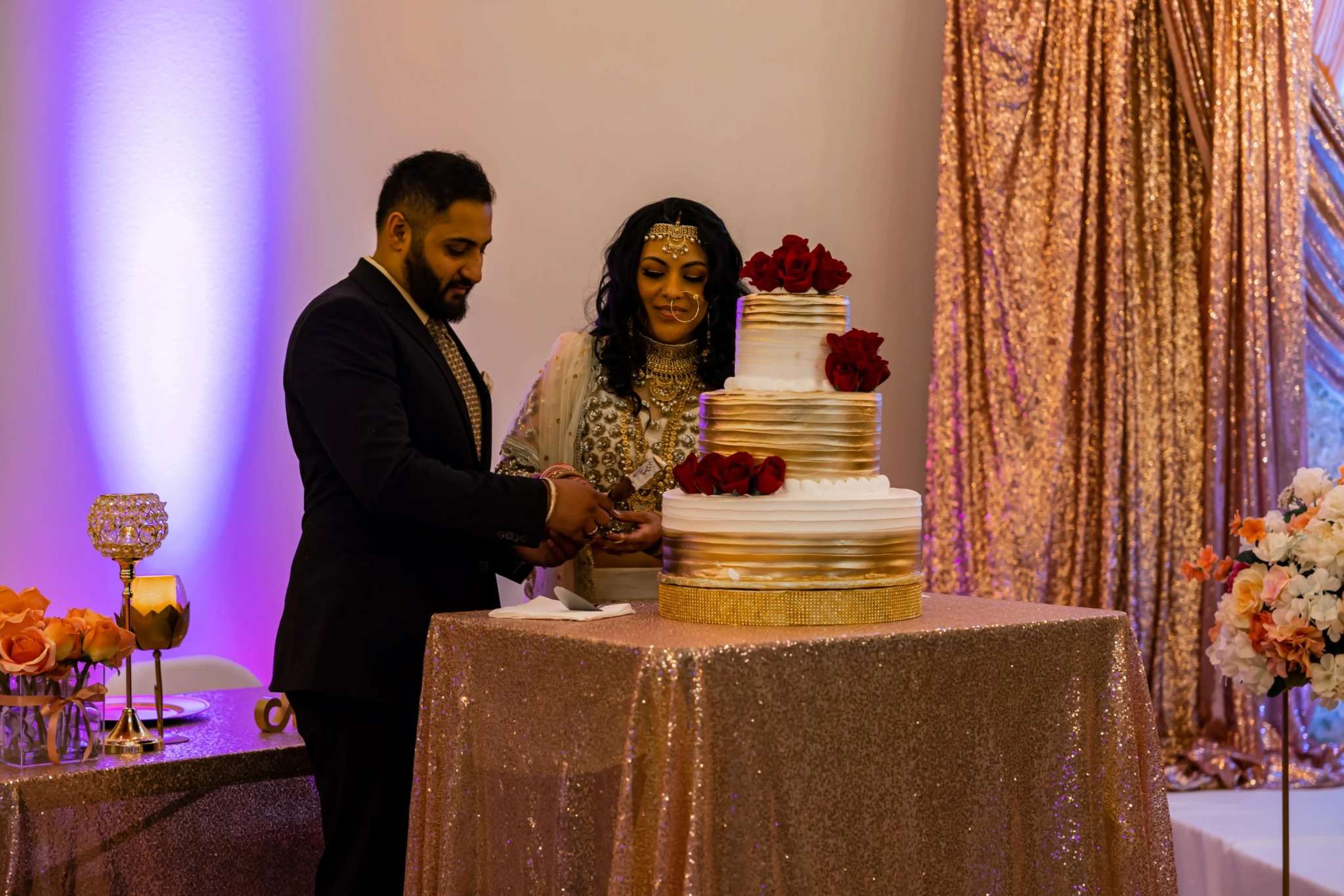Guests celebrating at a Tampa Indian wedding reception