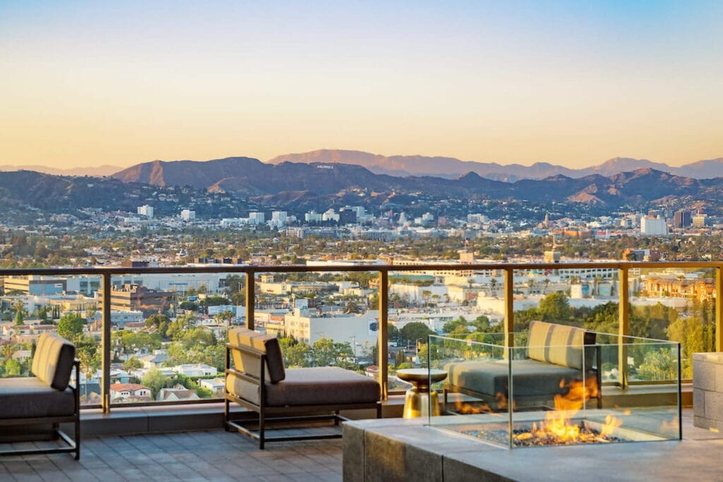 Mountain view rooftop in Los Angeles