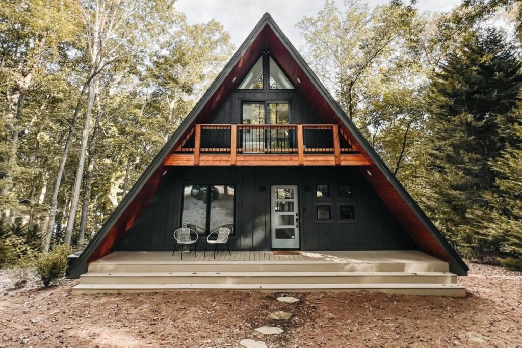 Scandi Style Modern A-Frame Cabin on the Lake