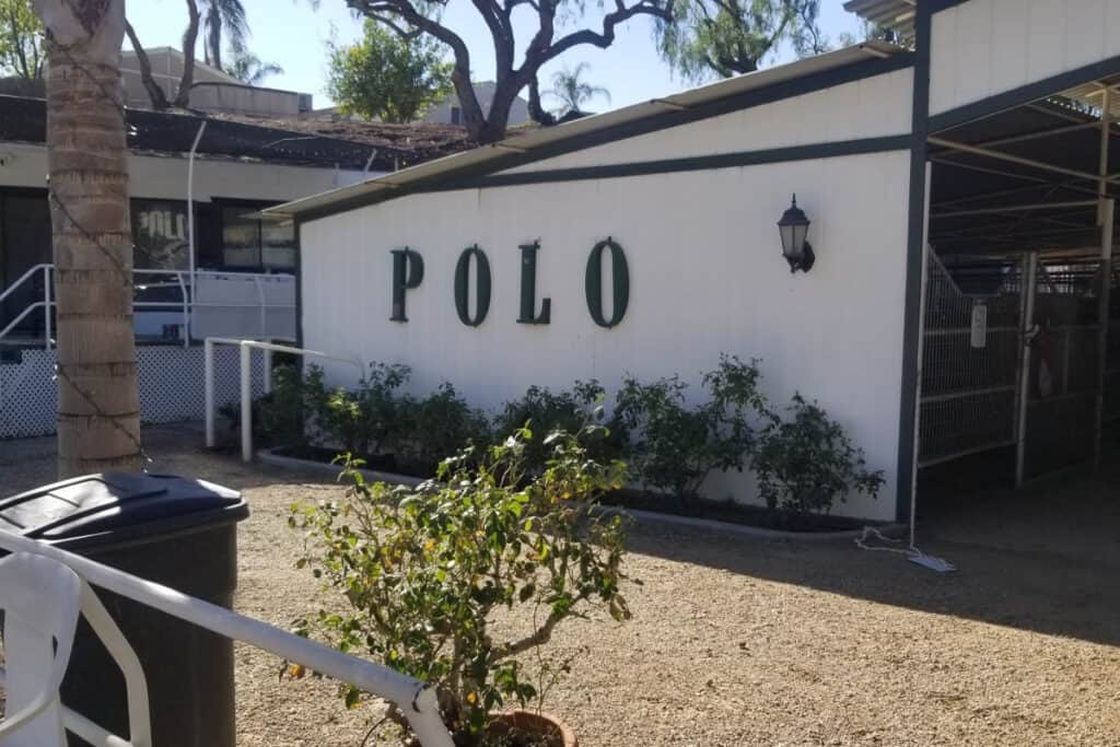 Polo Club Stables Lighted Arena, horse corals and barns