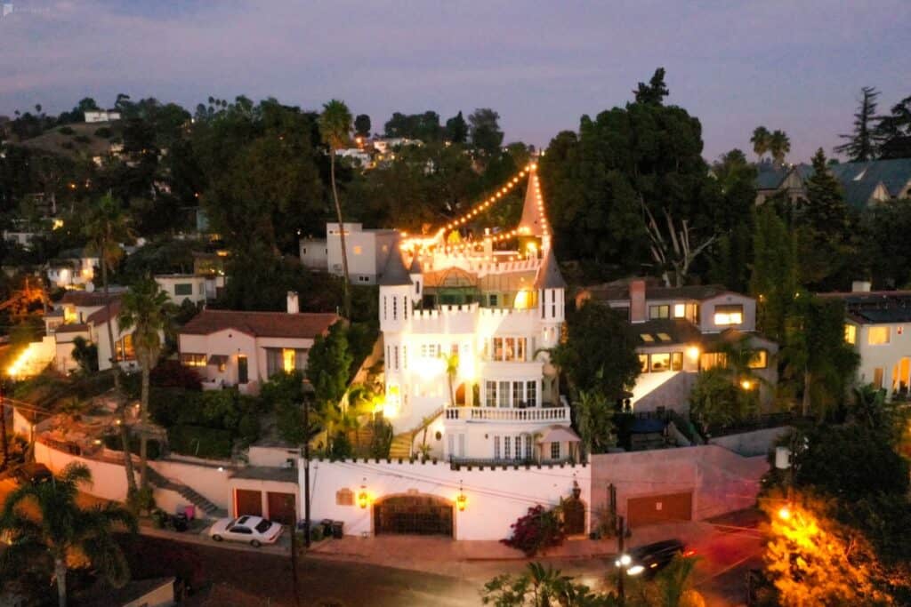 castle overlooking hollywood