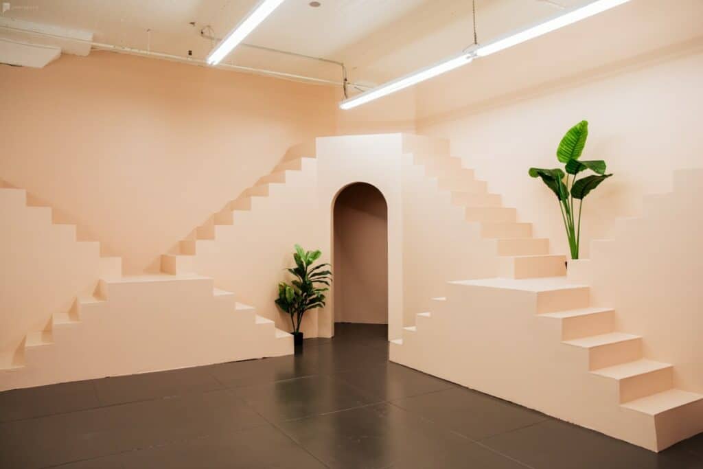 studio 54 blush room combo stairs