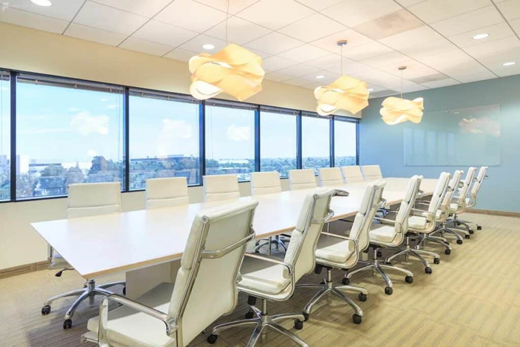 elegant conference space with beach views