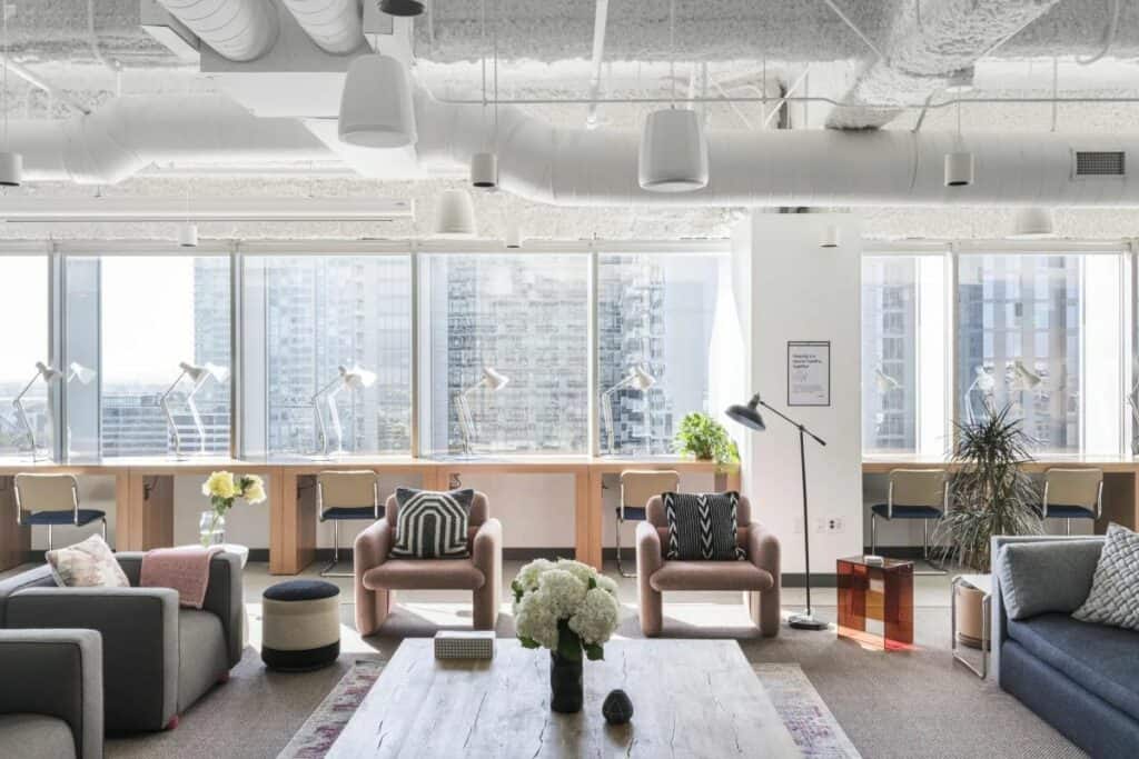 A bright office space with stunning downtown views in San Francisco