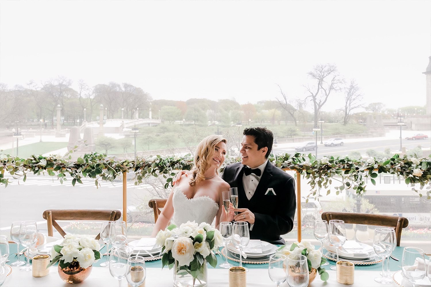 Historic Boston venue styled for a luxury wedding celebration