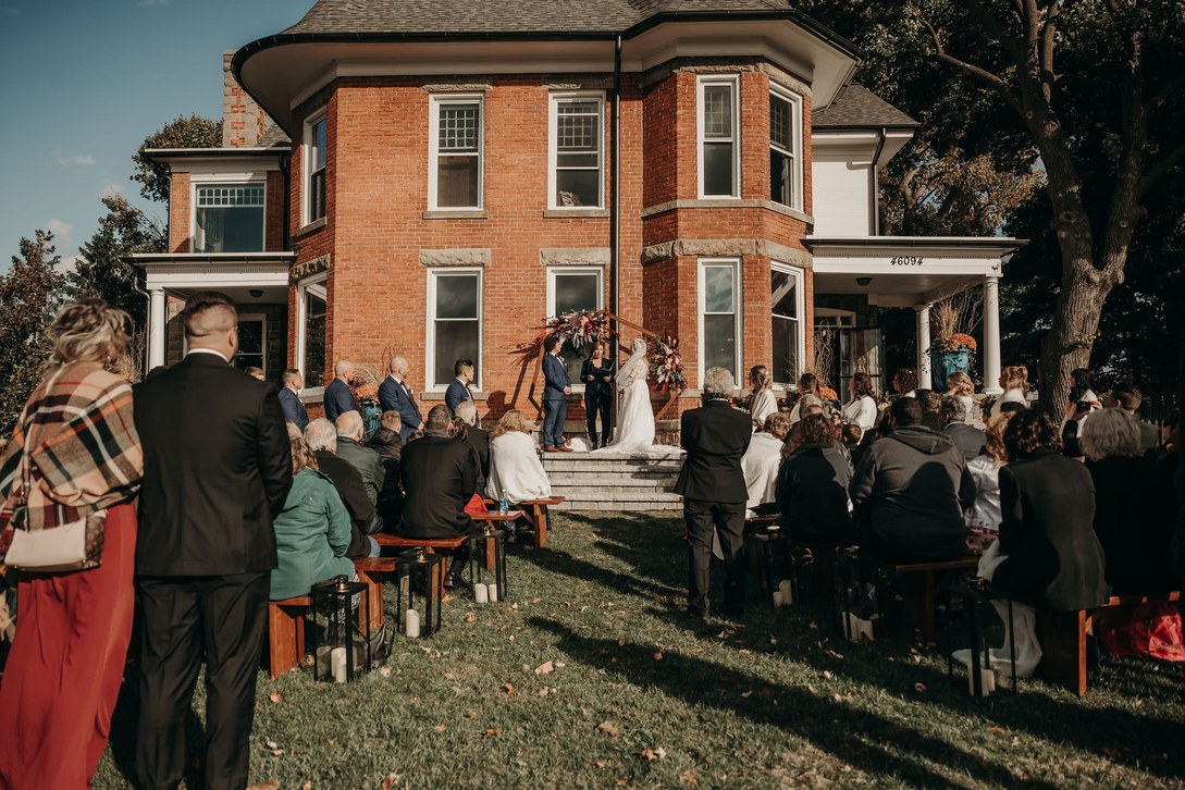 Elegant ceremony setup at a luxury Michigan wedding celebration