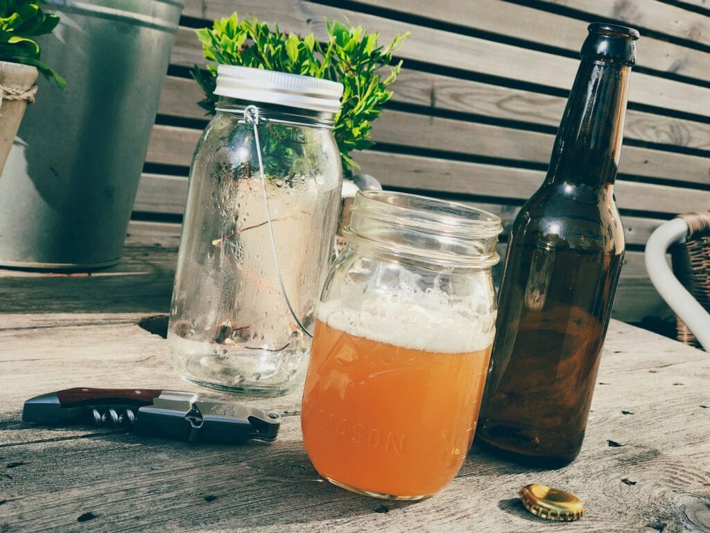 Mason jar drink and bottle for cowboy theme party drink ideas