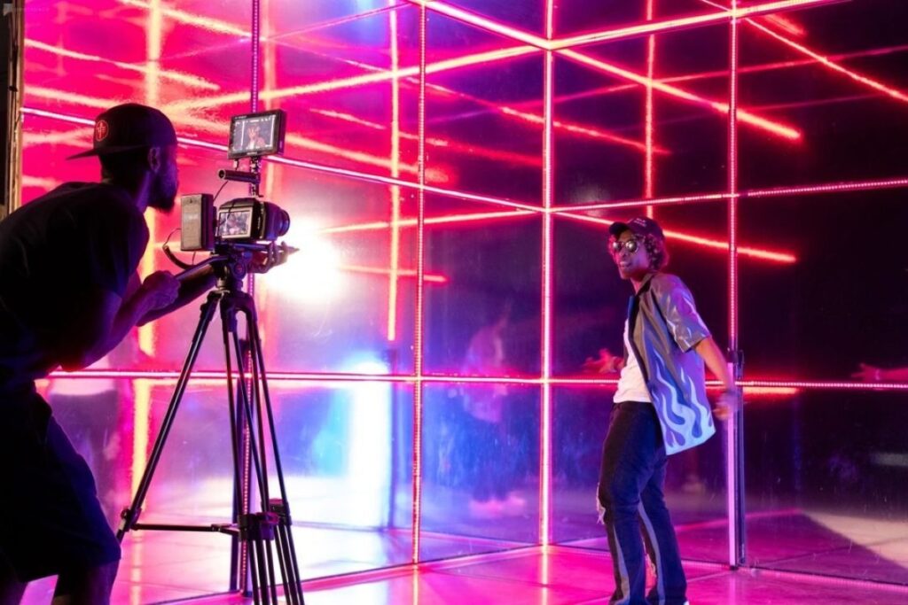 man shooting a music video in a Peerspace