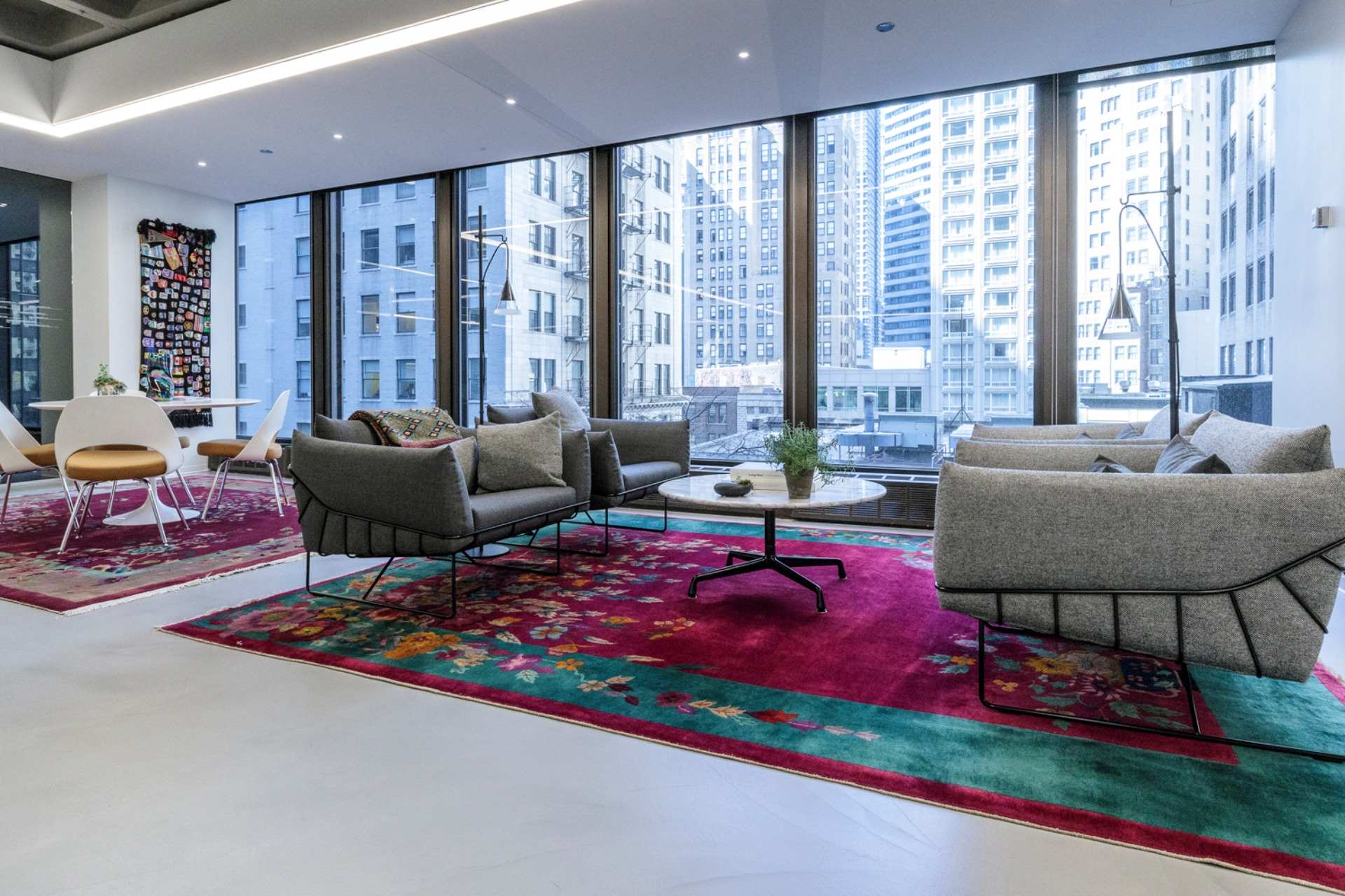 Chicago meeting planners coordinating a downtown conference room setup