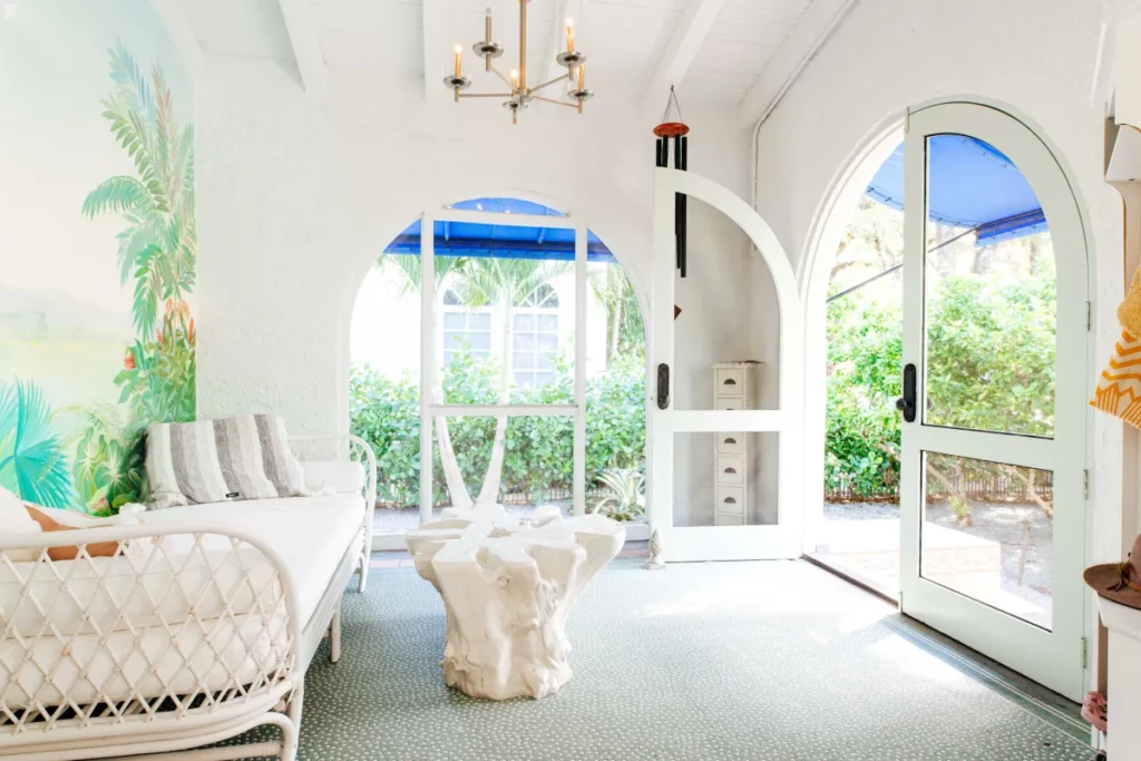 an elegant all-white living room