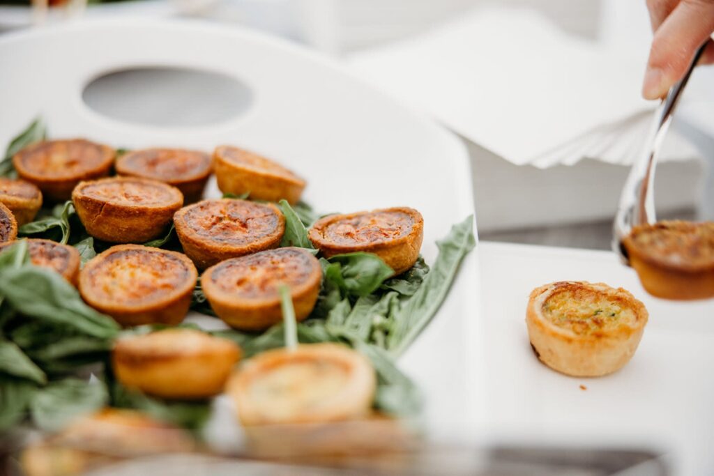 mini quiche on table