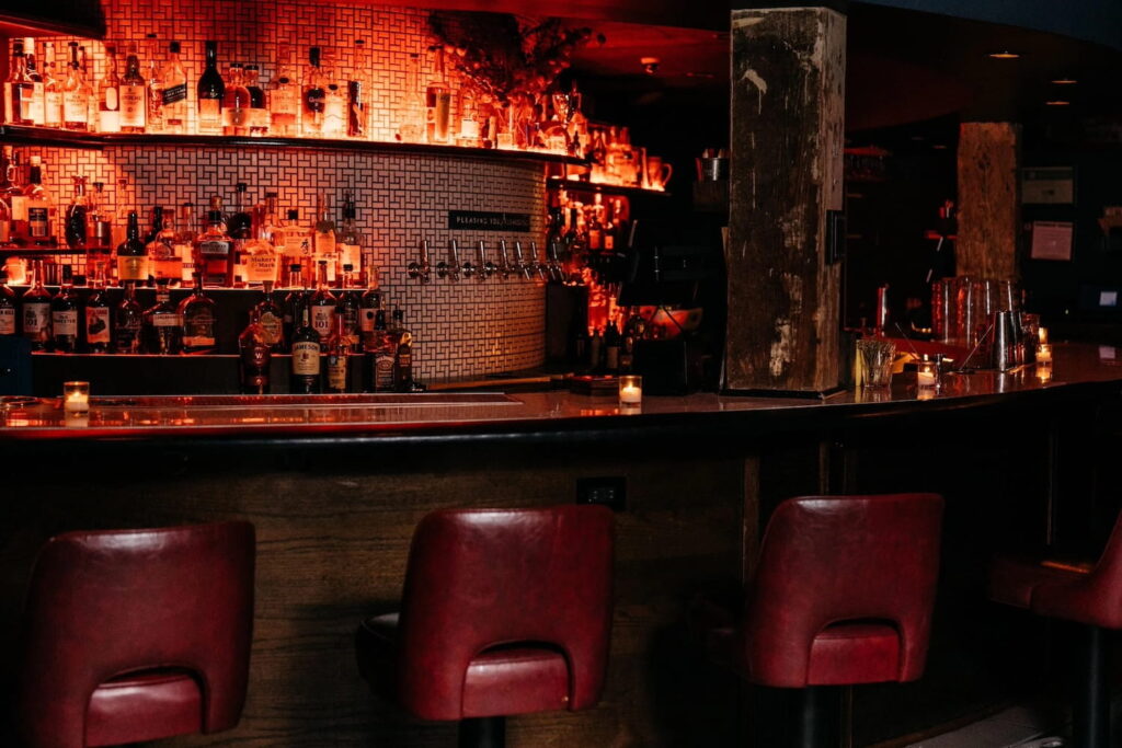 Interior shot of the bar at MONEYGUN Chicago