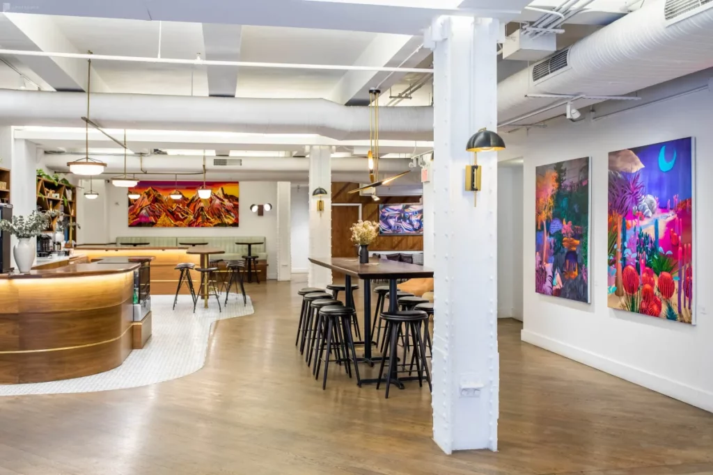 A bright loft event space