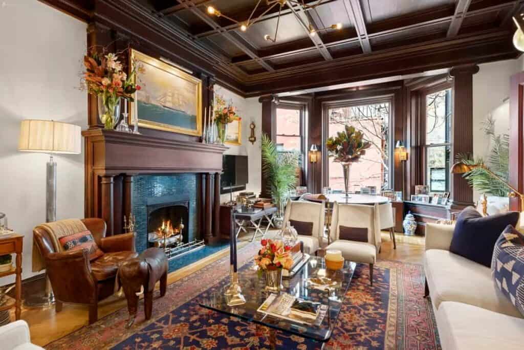 Paneled Pre War Parlor Floor of Townhouse with fireplace