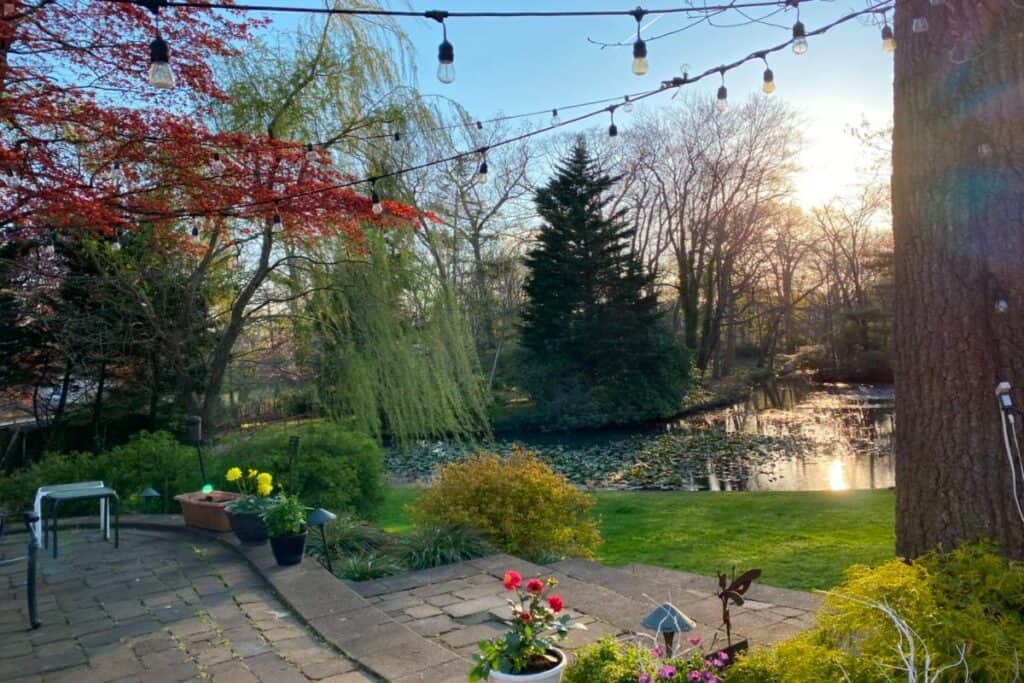 backyard with private lake