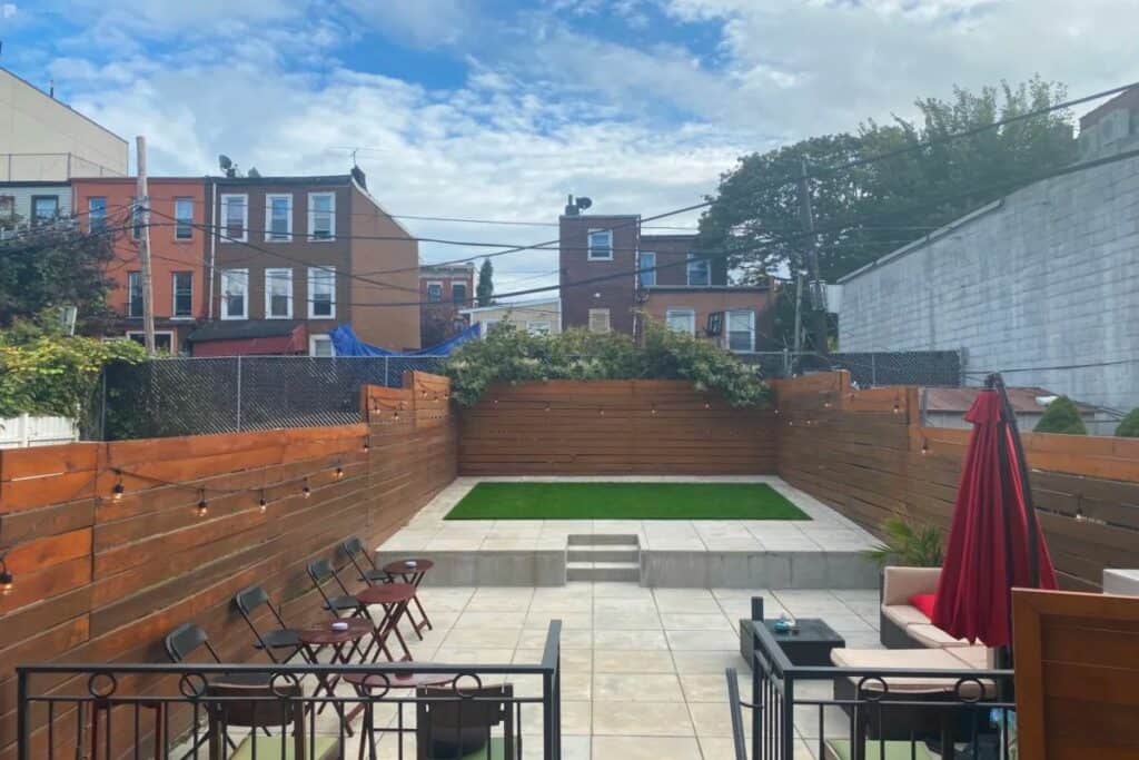 spacious vibrant backyard in ocean hill