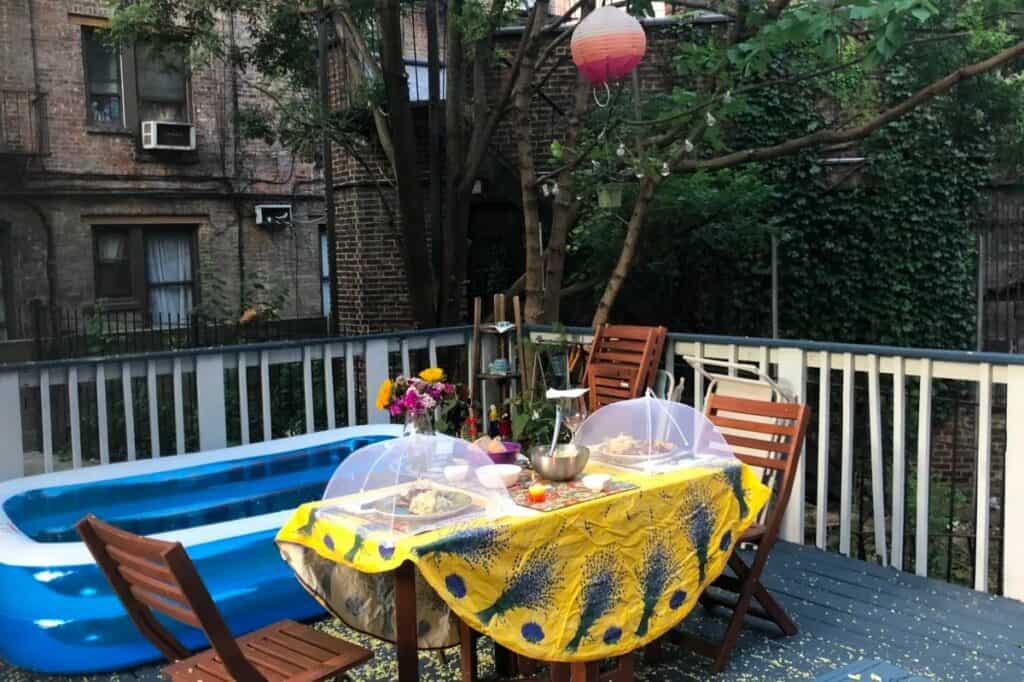 an outdoor haven in harlem, nyc