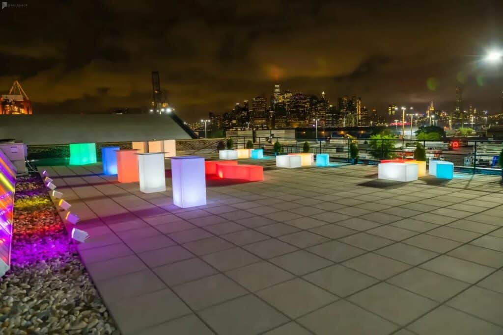 nyc neon rooftop event space