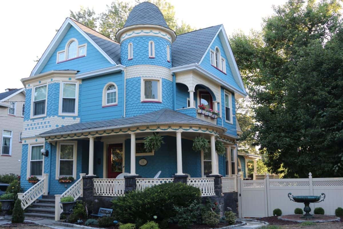 blue victorian home