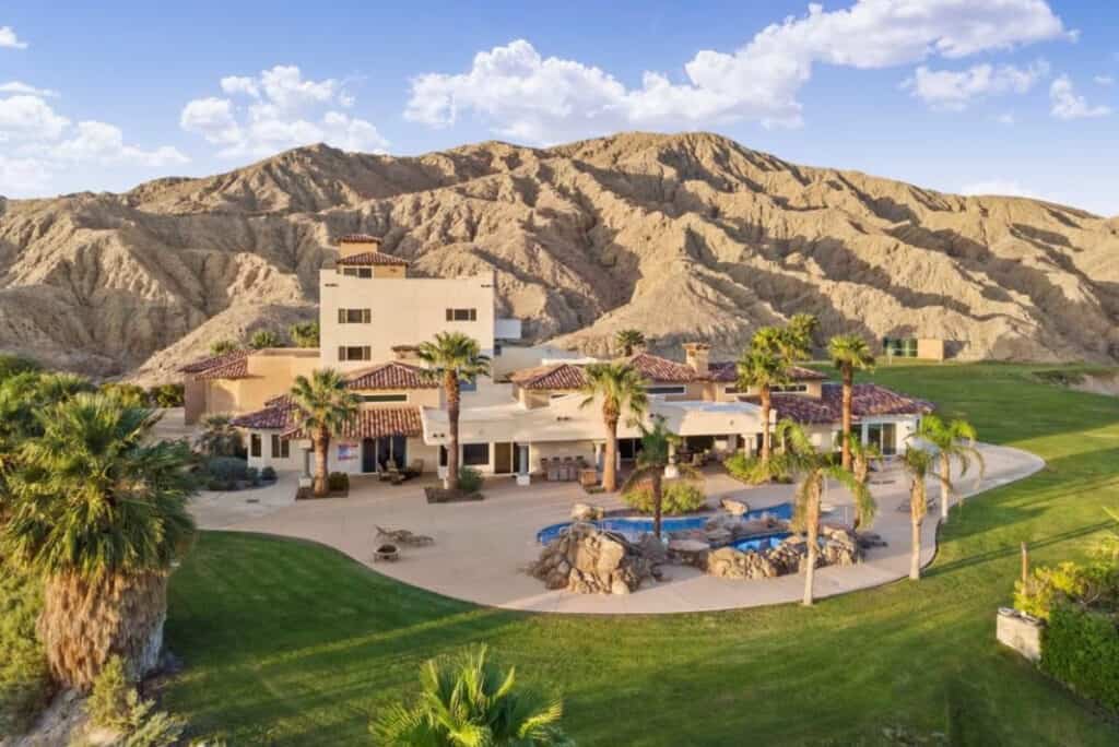 palm springs property with helipad