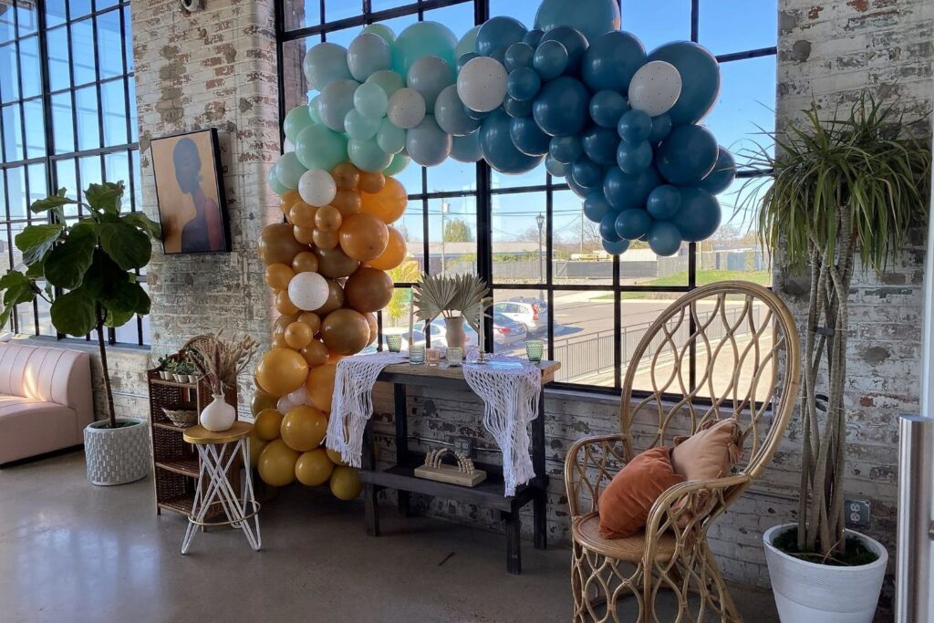 party decor at an Industrial Event Space