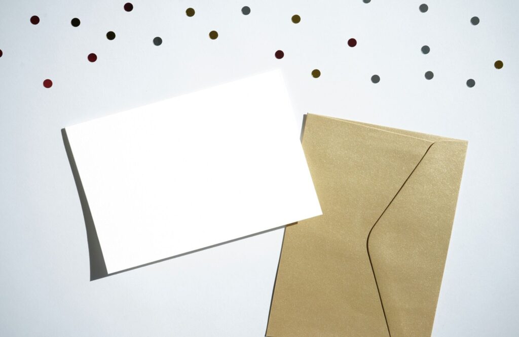 party invite and envelope