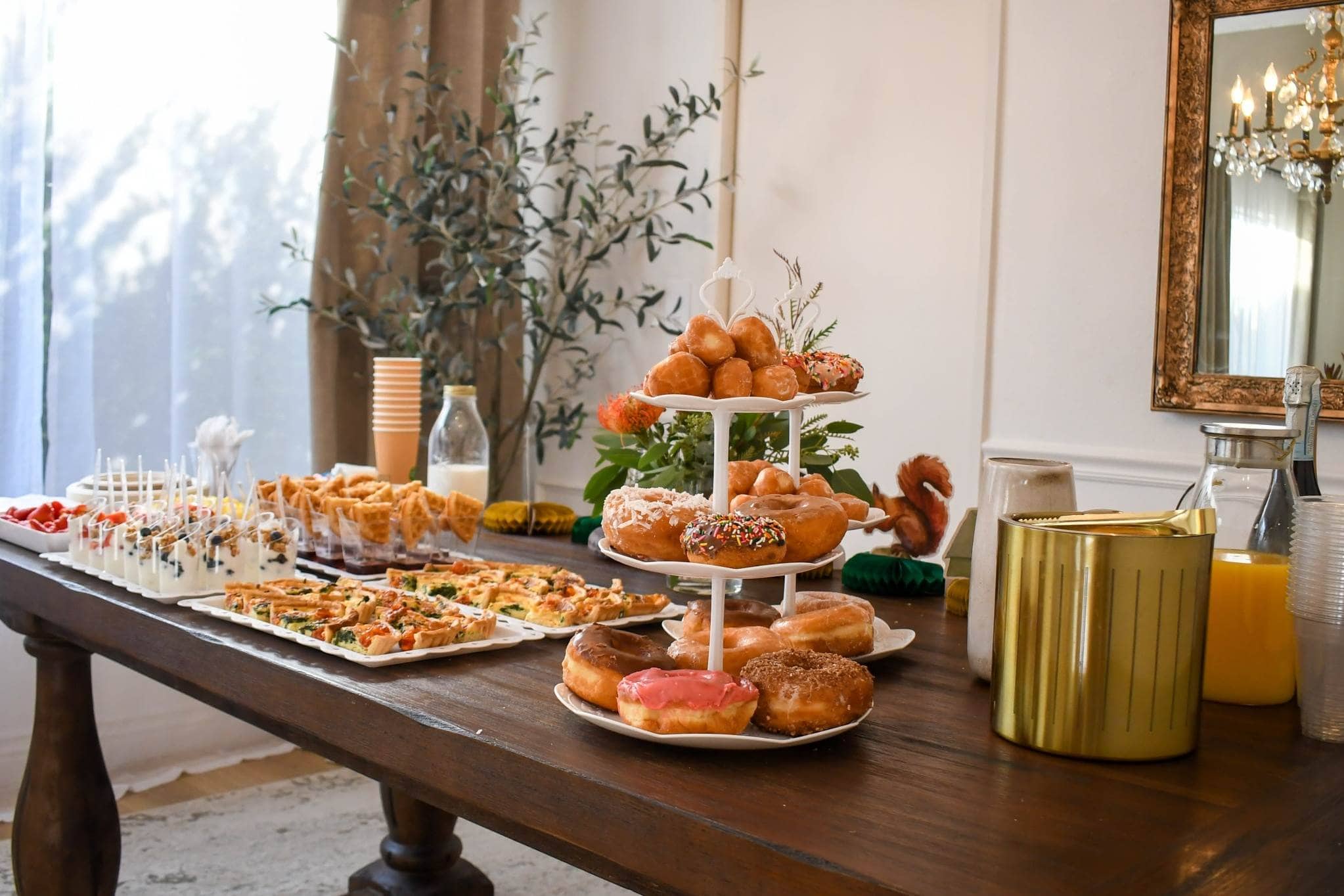 Delicious dessert table display with donuts and pastries for Atlanta events