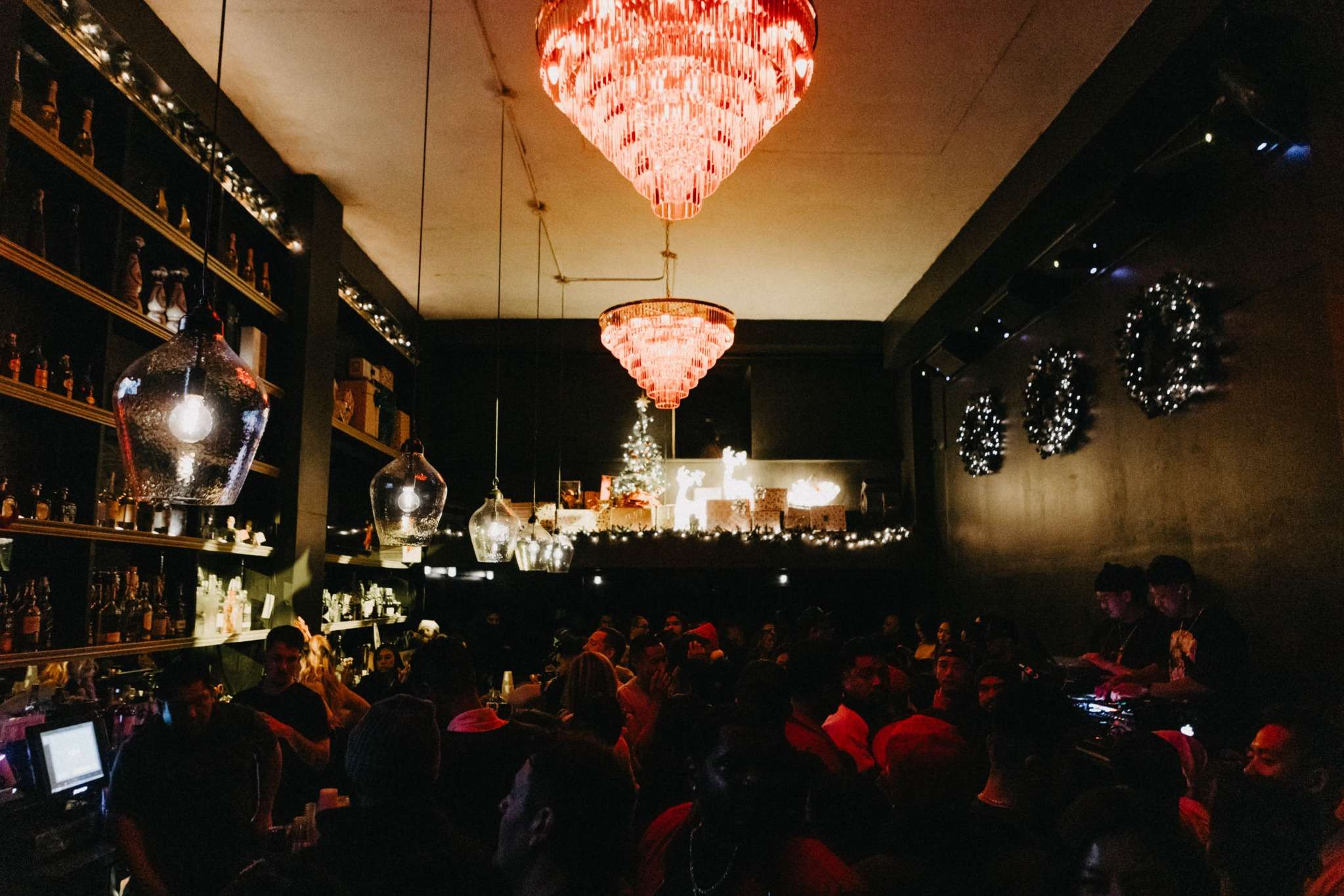 Lively indoor Baton Rouge party venue with festive lighting and guests