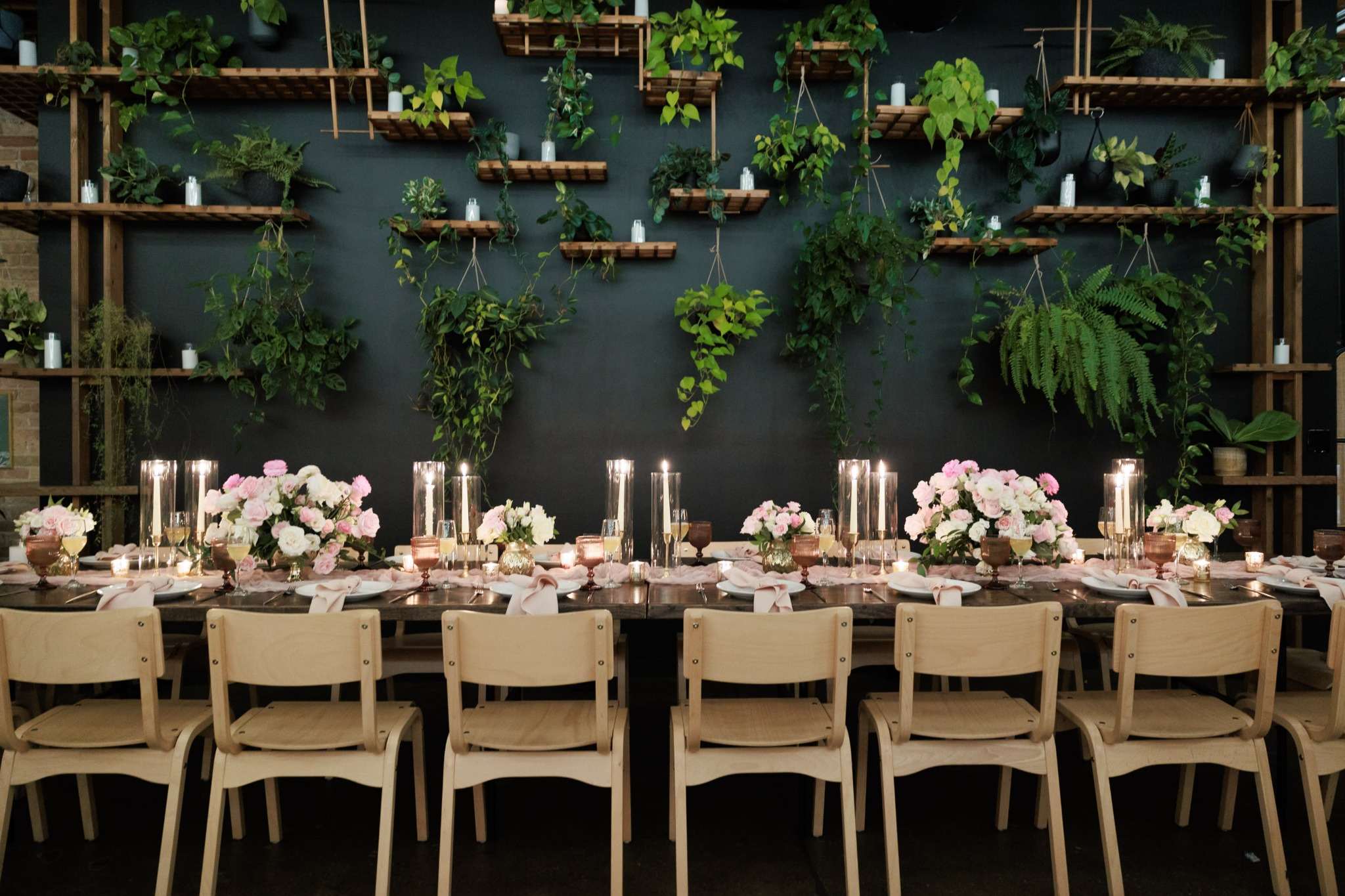 A Michigan party planner reviewing decor details for a client event