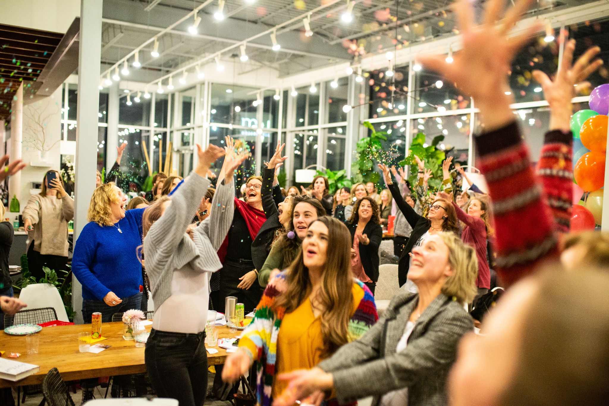 Festive event space arranged for a party in Minneapolis
