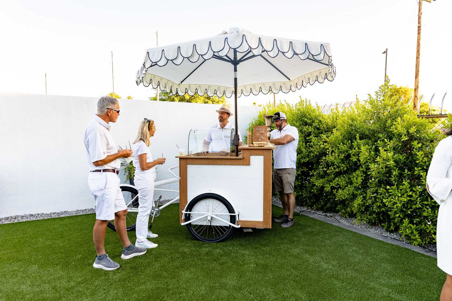 Stylish outdoor beverage cart service at upscale Phoenix event