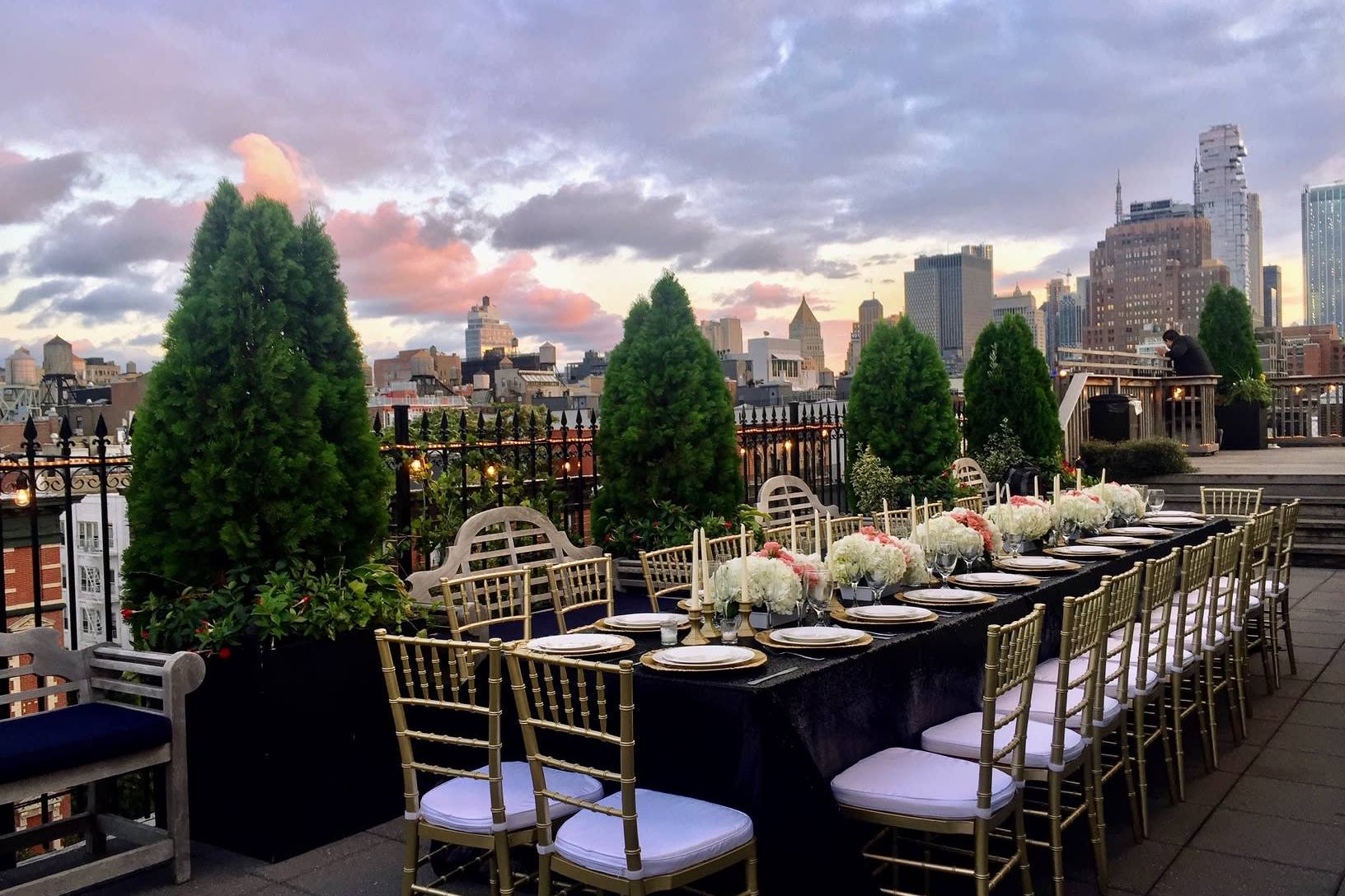 Staten Island party planners styling a celebration table with decor