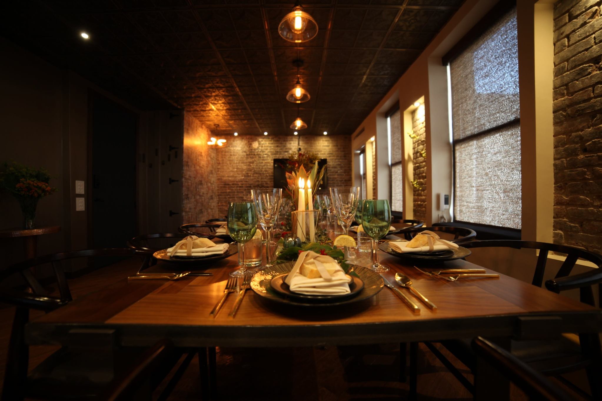Festive event space prepared for a party in Staten Island