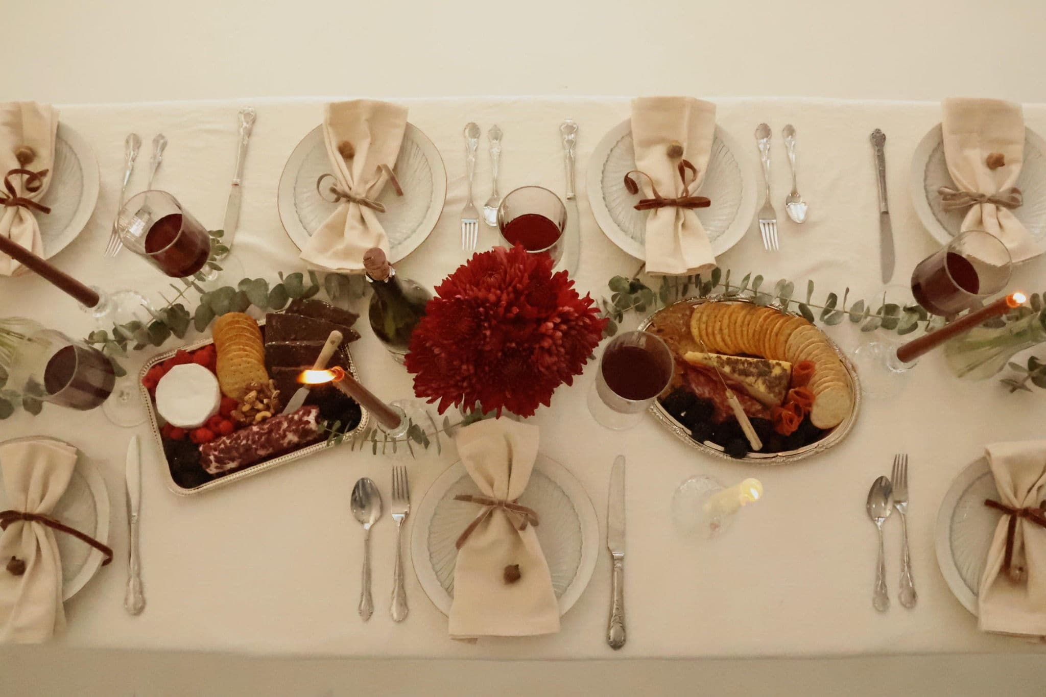 Styled formal dining tablescape for Tulsa party planning inspiration