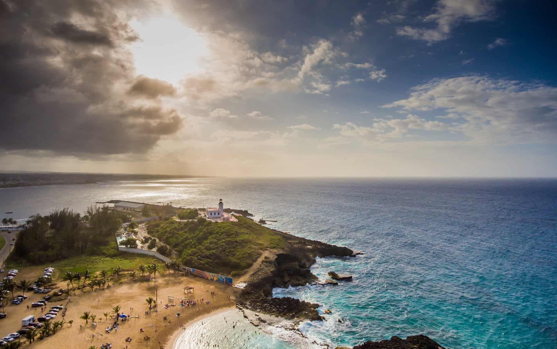 aerial view of beach in puerto rico